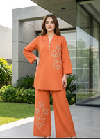 Autumn Floral Tunic & Palazzo Cord Set