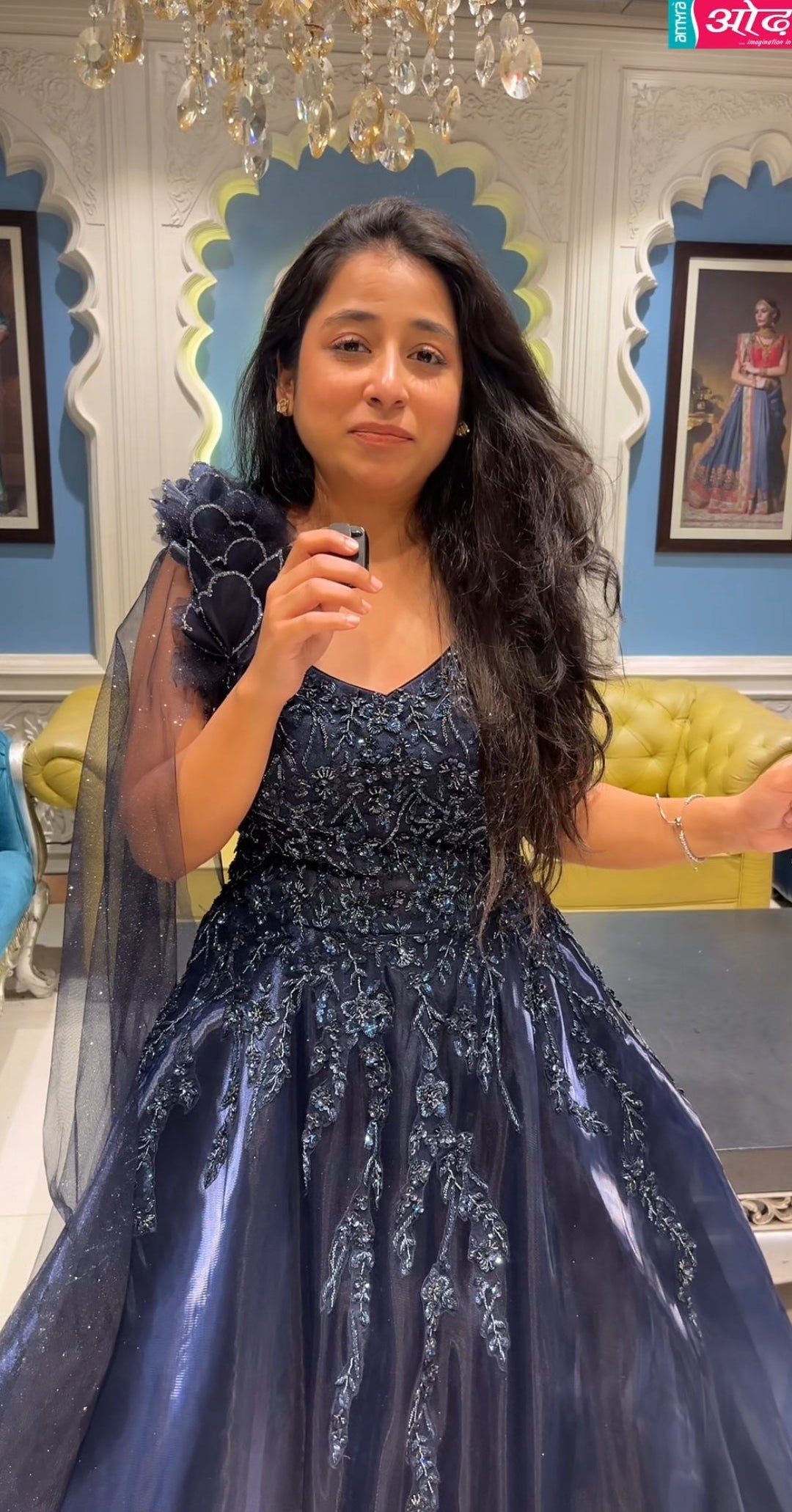 Midnight Obsidian Sequin-Embellished Gown Main image