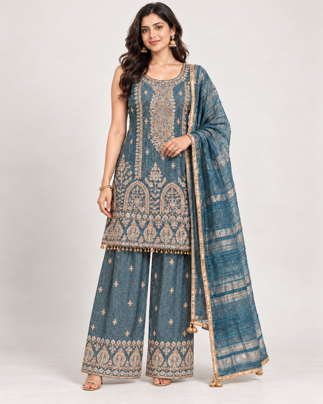 Slate Teal Palazzo Set