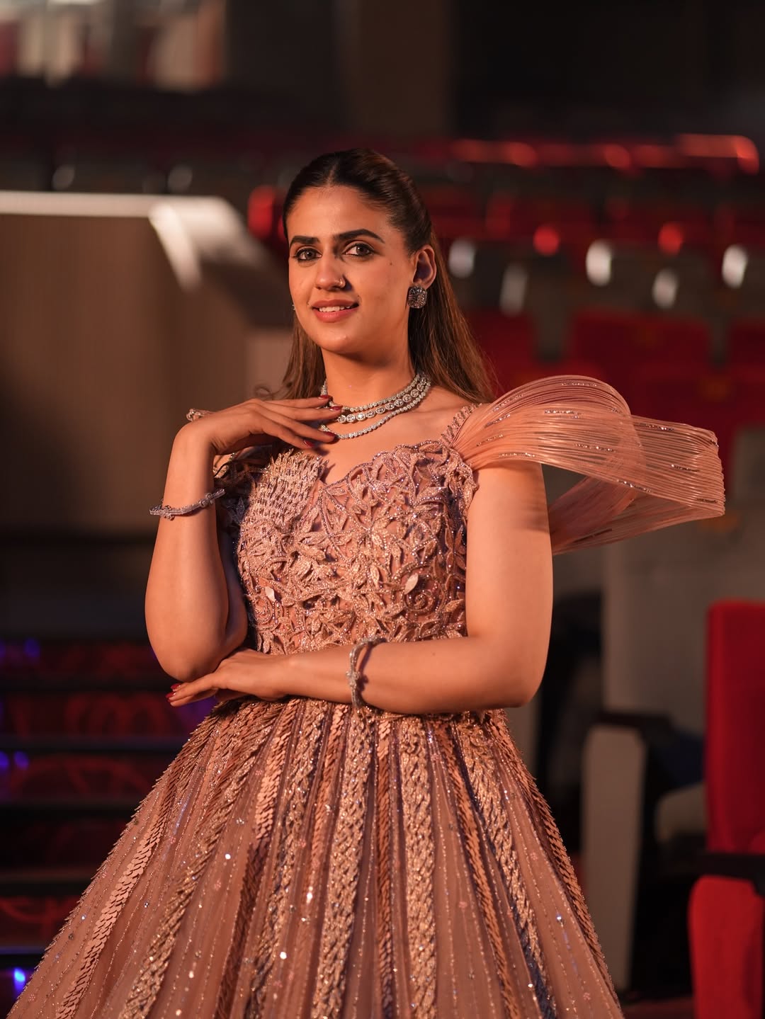 Rose Gold Tulle Ball Gown (1428 D-40)