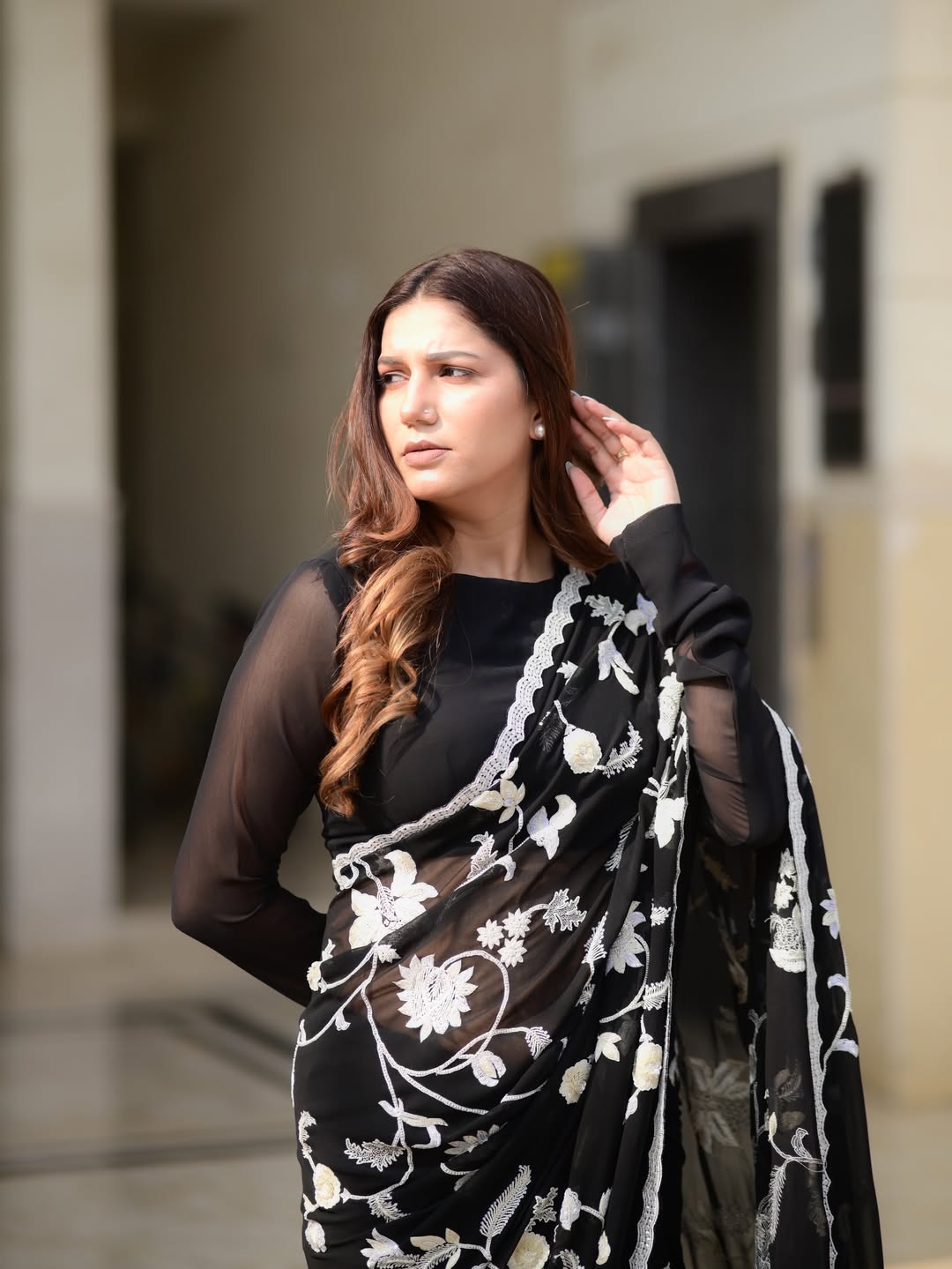 Monochromatic Moonlight Saree (001-5453 B-51)