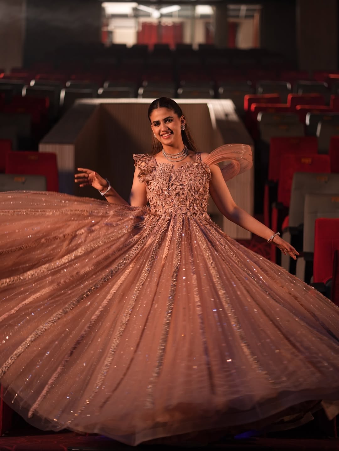 Rose Gold Tulle Ball Gown (1428 D-40)