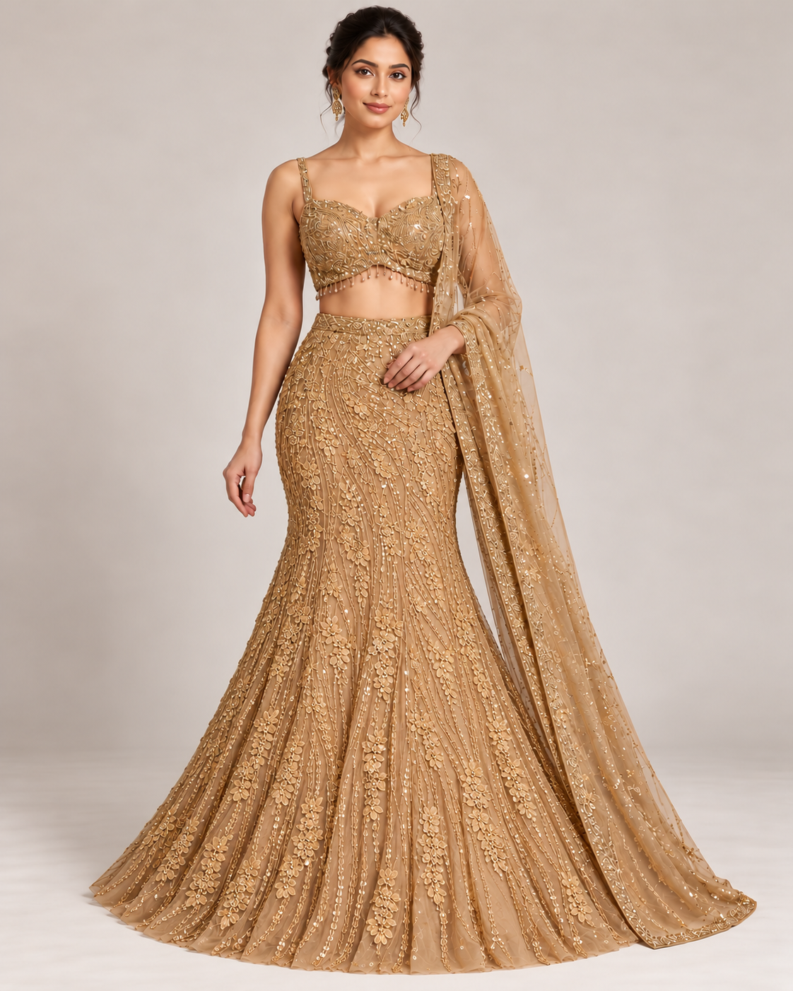 Elegent Golden Shimmer Lehenga