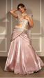 Metallic Rose Pink Fusion Lehenga Set