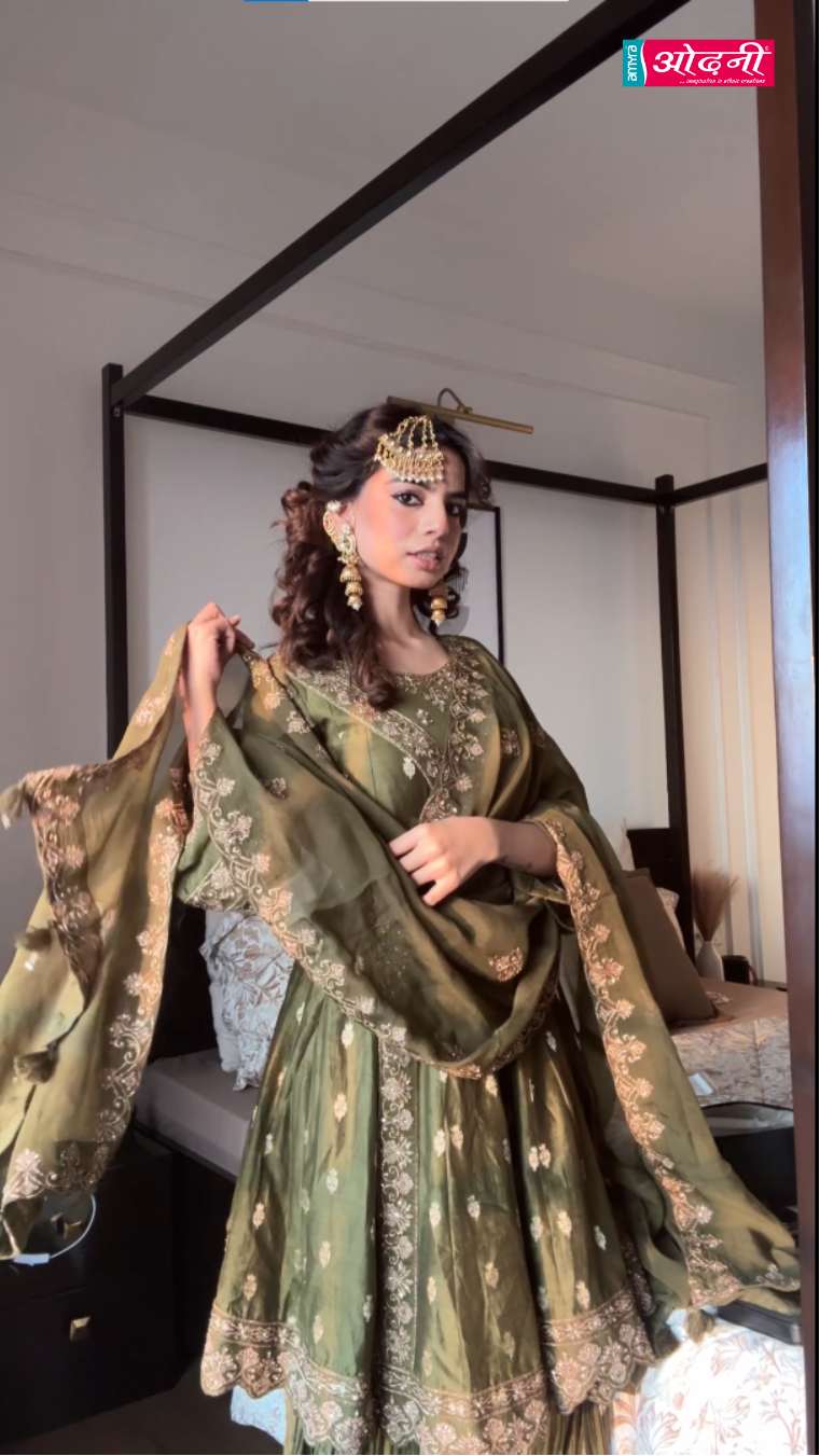 Anarkali-style Kurta with palazzo and Dupatta (RIYA M-91) Main image