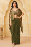 Sophisticated Green Pre-Draped Skirt Set