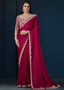 Rani Pink Satin Silk Saree