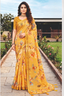 Watercolor Floral Linen-Silk Saree