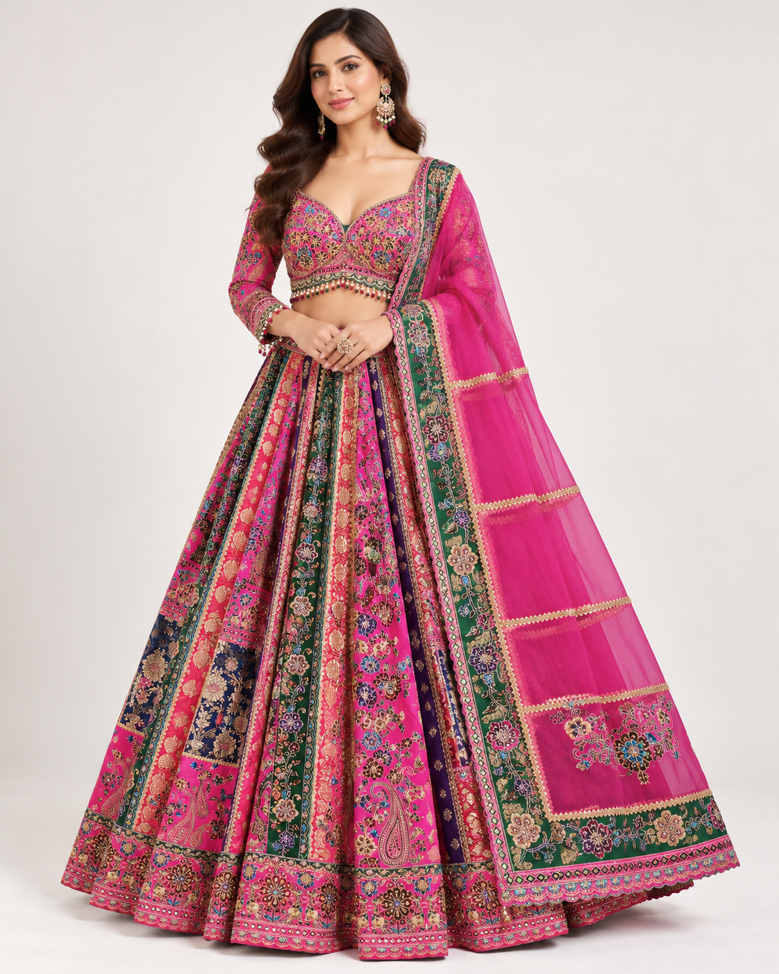 Royal Rani Pink Embroidered Designer Lehenga Main image