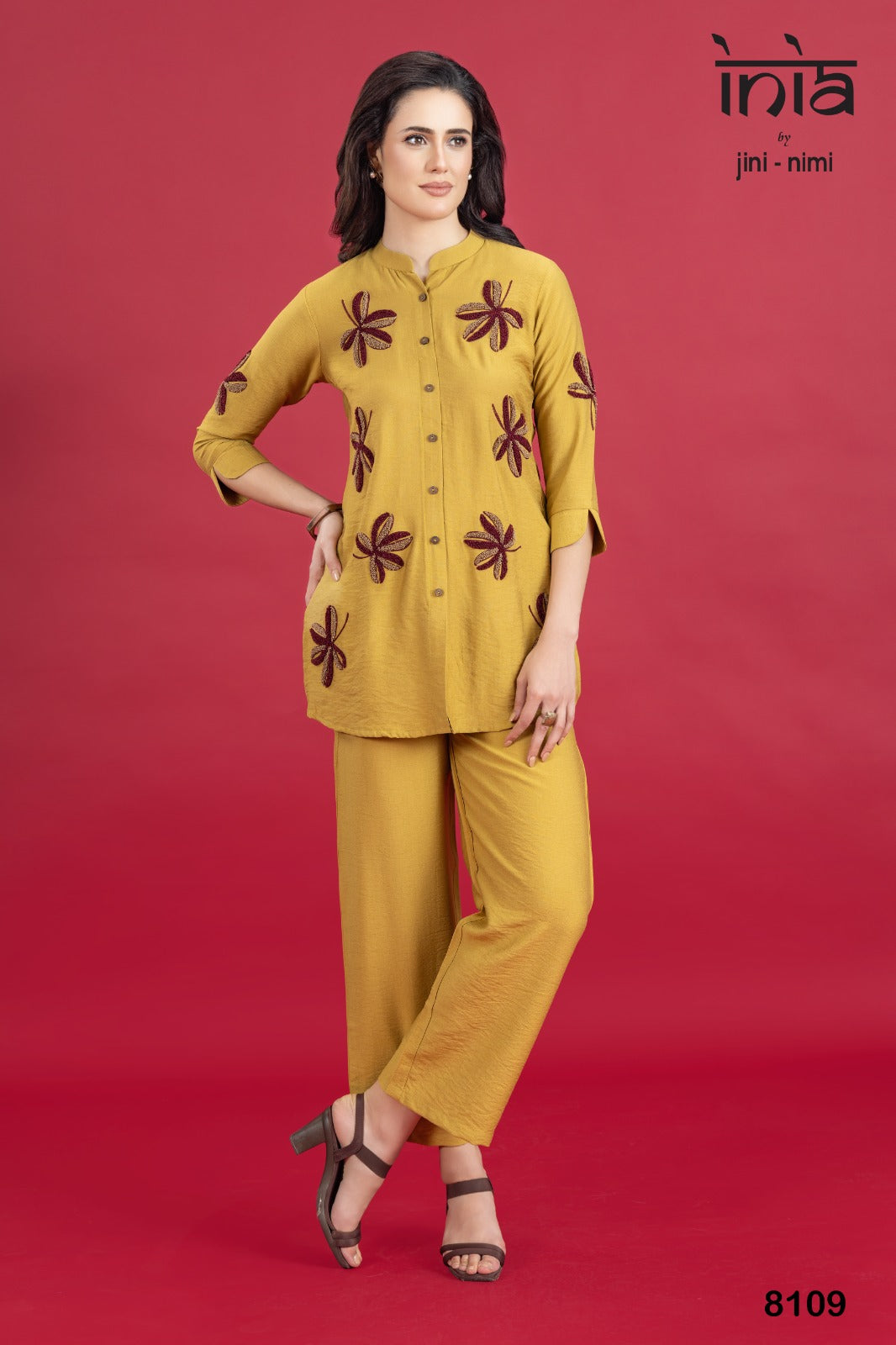 Ochre Blossom Co-ord Set (8109 M-18)