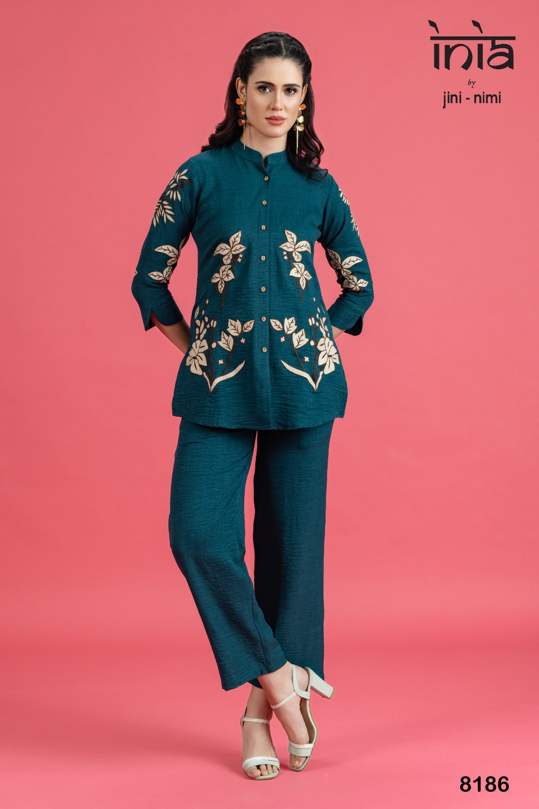 Teal Bloom Co-ord Set (8186 M-18)