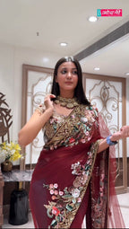 The Ruby Tapestry Net Saree (AS-203 D-93)