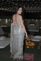 Starlight Glacier Sequin Saree( 847-A D-1)