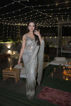 Starlight Glacier Sequin Saree( 847-A D-1)