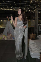 Starlight Glacier Sequin Saree( 847-A D-1)