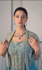 Aquamarine Cascade Drape Set (J9052 D-16)