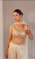 Pastel Canvas Palazzo Set (4945 M-35)