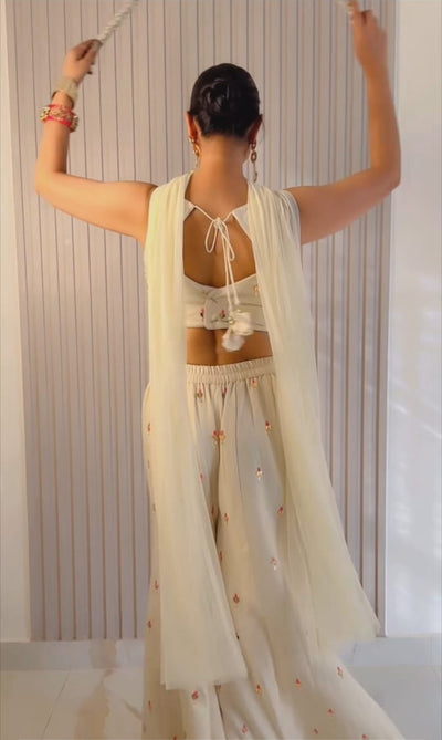 Pastel Canvas Palazzo Set (4945 M-35)