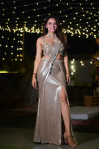 Liquid Gold Pre-Draped Saree ( 1813 M-35)