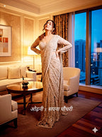 Opulent Champagne Shimmer drape Saree (DC-25212 D-56)