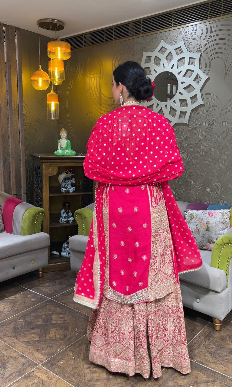 Regal Hot Pink & Gold Sharara Set (D-5389 D-750