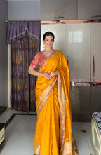 Golden Yellow Silk Saree Ensemble (S10375 B-84)