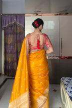 Golden Yellow Silk Saree Ensemble (S10375 B-84)