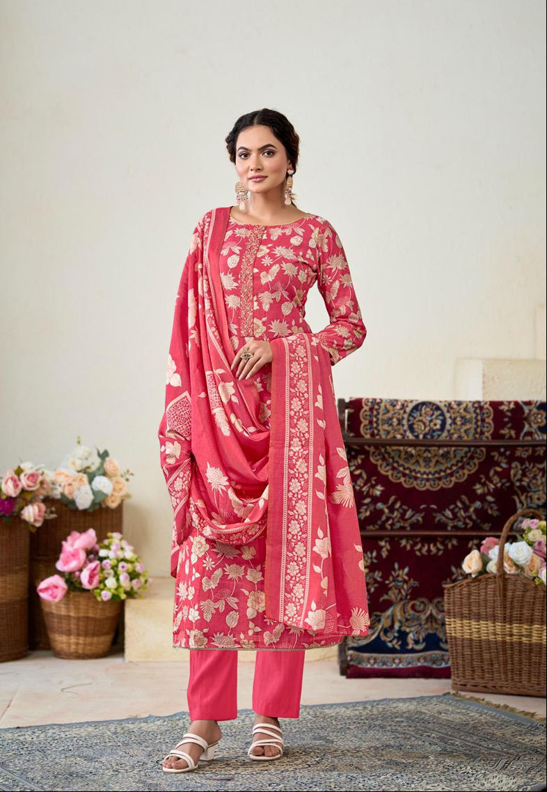 'Sarvam Silk' Collection: Modal Silk Unstitched Suits (06 D-39)