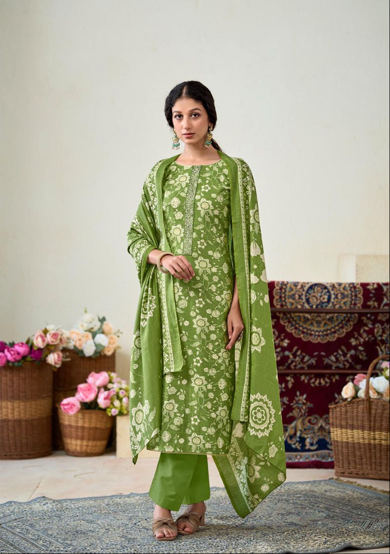 'Sarvam Silk' Collection: Modal Silk Unstitched Suits (06 D-39) Main image