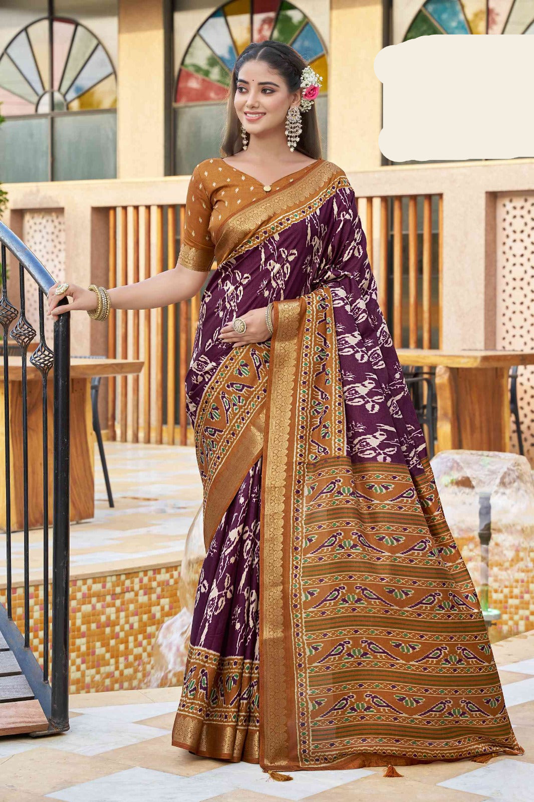 Dual Tone Printed Saree (5325 GS-144)