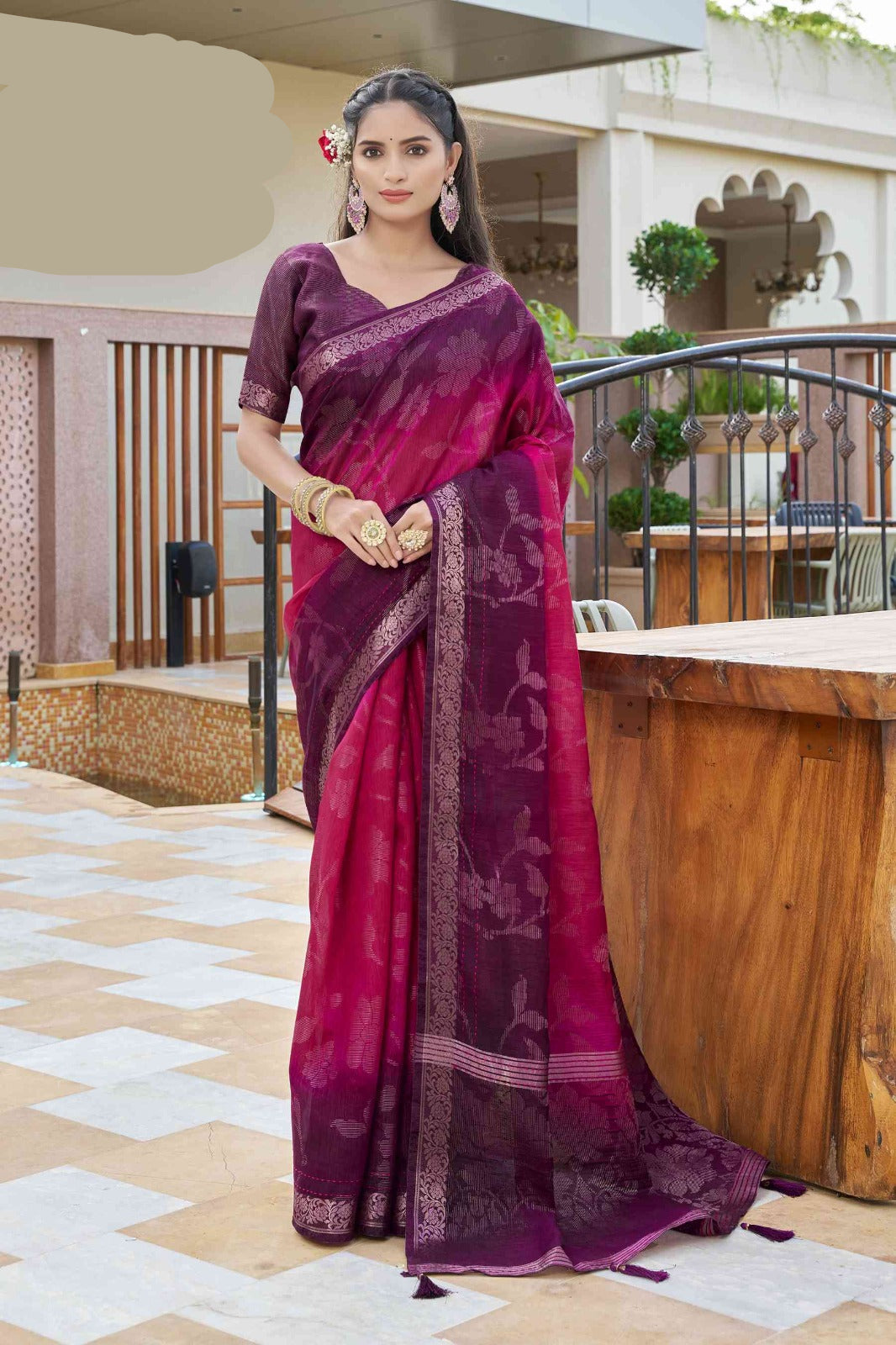Ombre effect printed saree (5326 GS-144) Main image