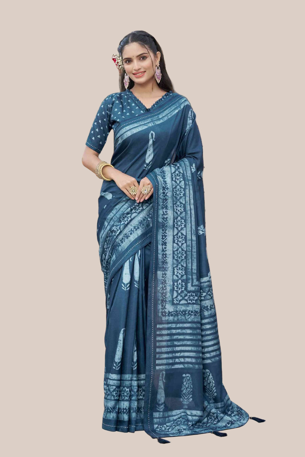 Elegant Printed Saree (5332 GS-144) Main image