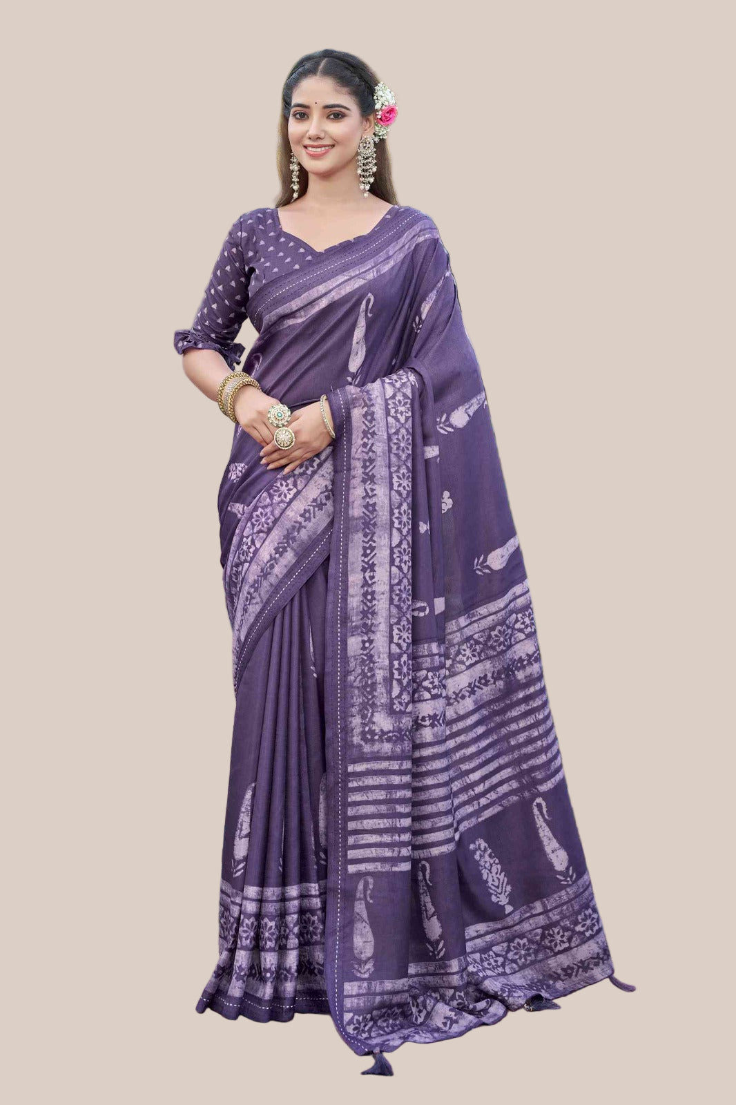 Elegant Printed Saree (5332 GS-144) Secondary image