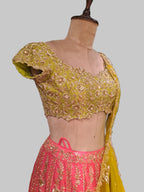 Pink and Lime Green Luxury Lehenga (PN-7842 M-58)