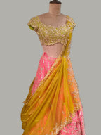Pink and Lime Green Luxury Lehenga (PN-7842 M-58)