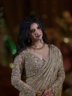 The Champagne Shimmer Drape Saree (DC-24151 D-56)