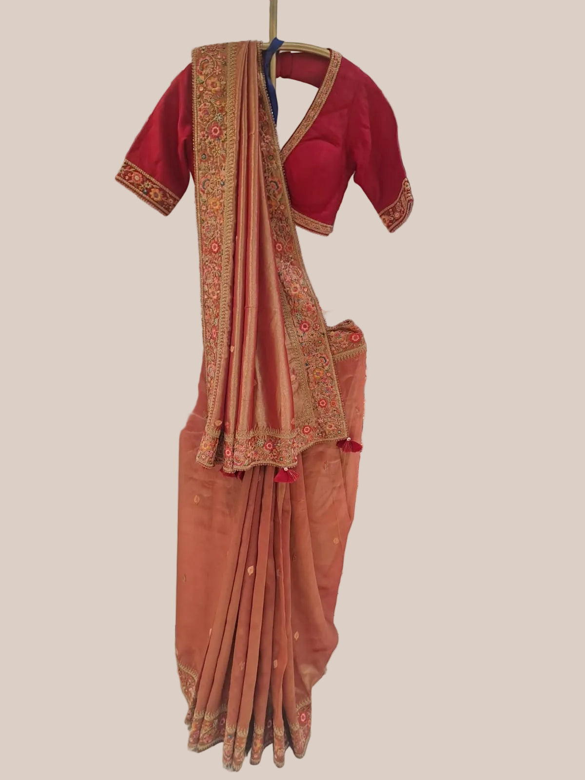 Coral Bloom Tissue silk saree (VL-11034 GS-115) Secondary image