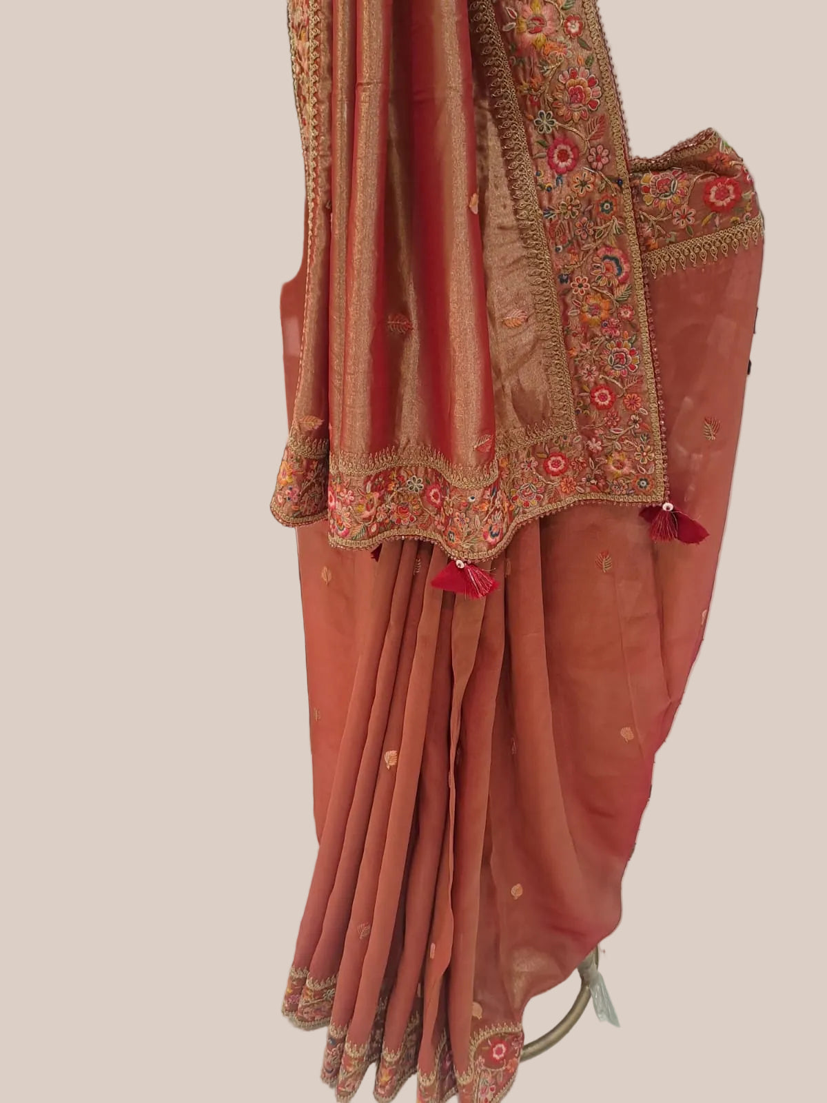 Coral Bloom Tissue silk saree (VL-11034 GS-115)
