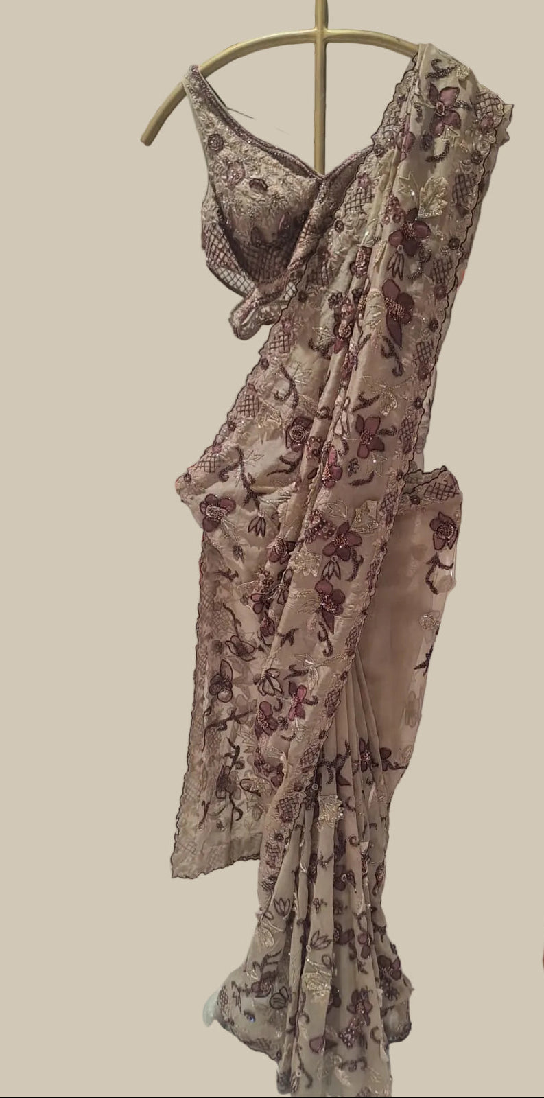 Blush Garden Trail Saree (3D FLOWER M-15)