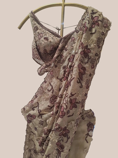 Blush Garden Trail Saree (3D FLOWER M-15)