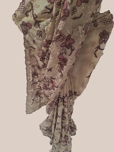 Blush Garden Trail Saree (3D FLOWER M-15)