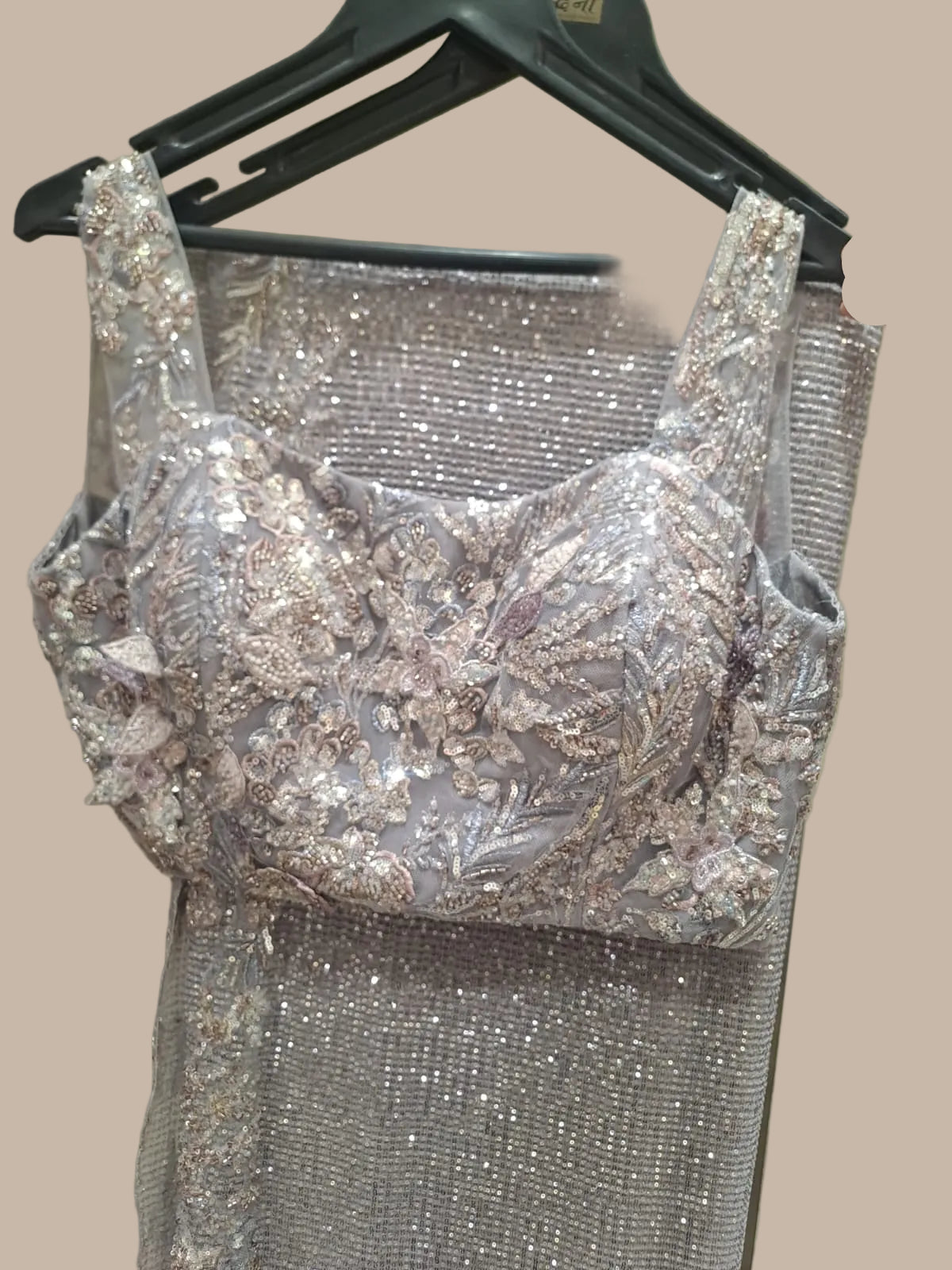 Silver Twilight Sequin Saree (826-A D-1)