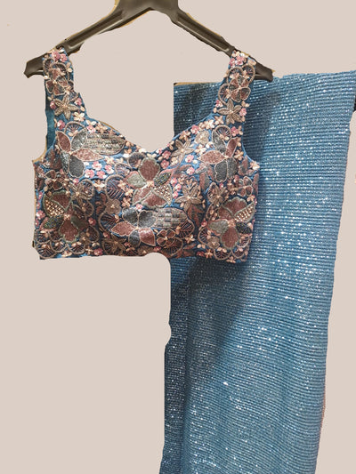 Aqua Fade Twilight Saree (813-A D-1)