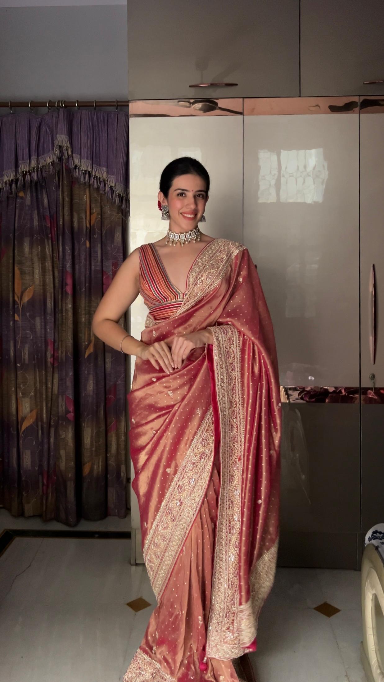 Rose Gold Zari Saree (085-004 B-47) Main image