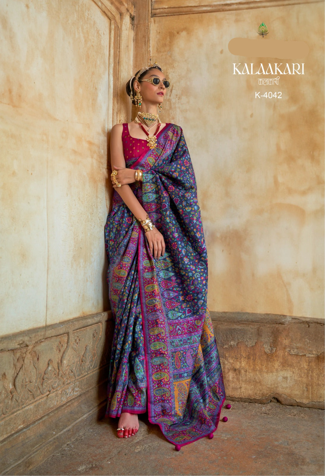 Heritage Mosaic Saree (K-4042 GS-26) Main image