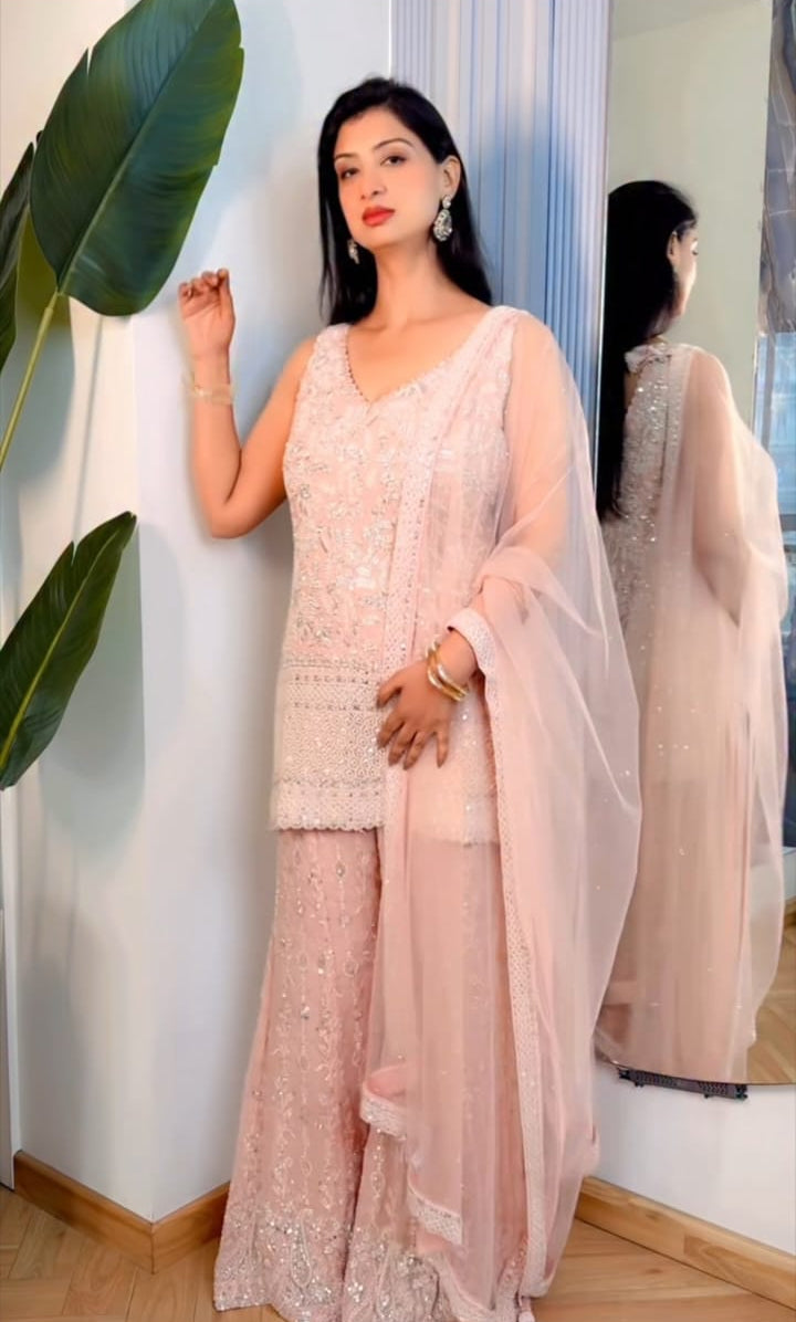 Blush Radiance Sharara Set (B-2546 D-98)