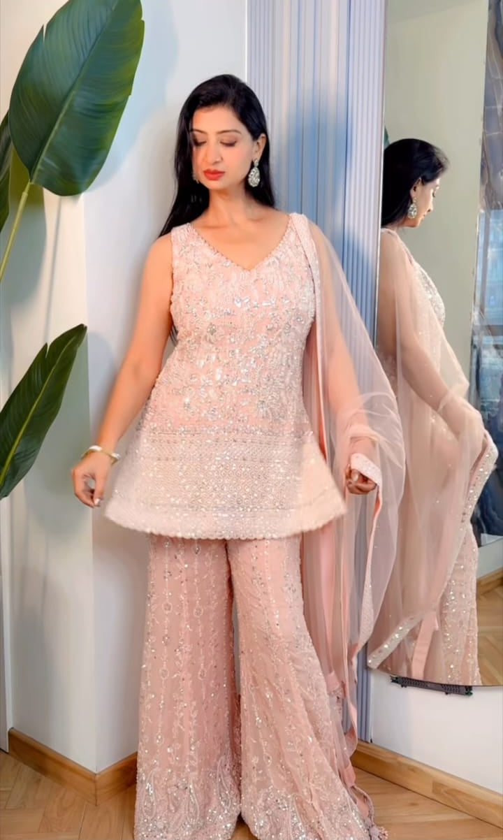 Blush Radiance Sharara Set (B-2546 D-98)