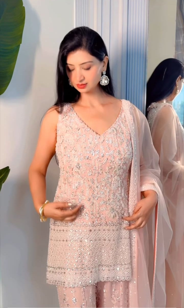 Blush Radiance Sharara Set (B-2546 D-98)