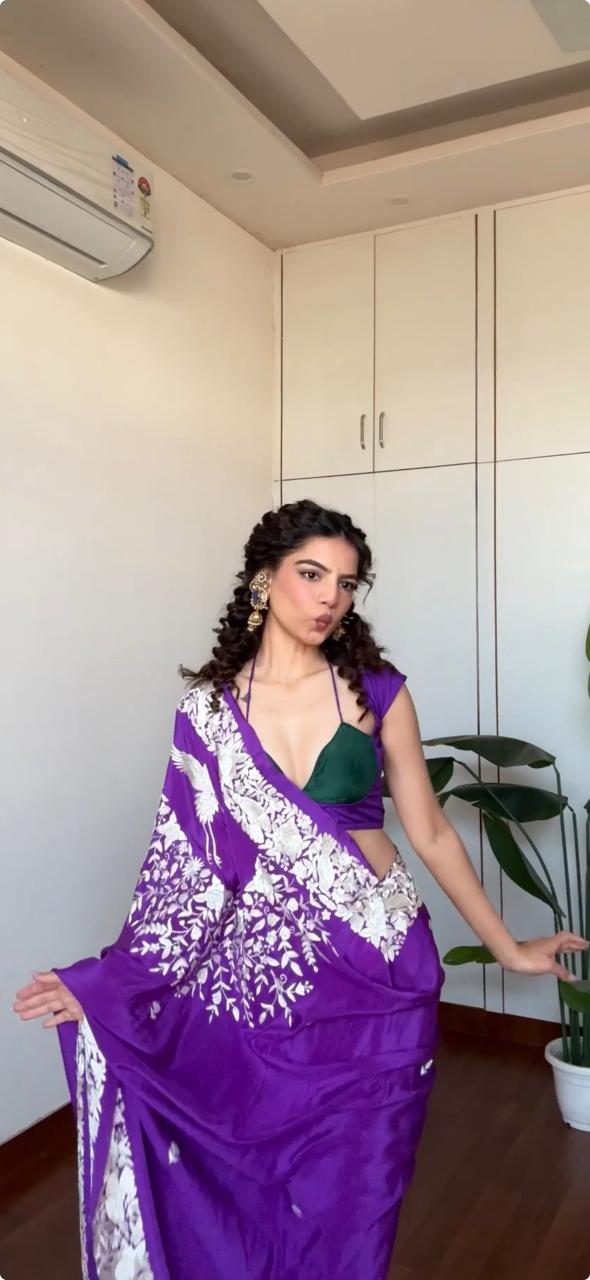 Celestial Crane Silk Saree B-29 Main image