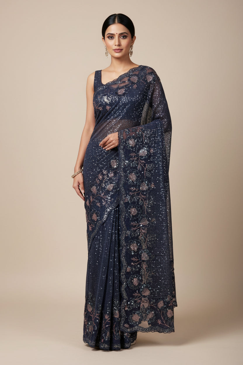 Midnight Flora Sequin Drape
